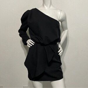 Do + Be One Shoulder Black Ruched Dress